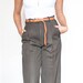 high waisted wool chocolate brown cuffed trousers m