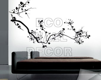 PEEL and STICK Kids Nursery Removable Vinyl Wall Sticker Mural Decal Art - Black Cherry Blossom Hanging