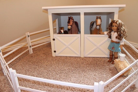 Doll Horse Stable and Fence Plans for American Girl or 18 inch