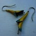 Gorgeous Chinese export lily enamel dangle earrings sterling silver