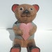 Valentines Day Bear holding Heart, Carved Wooden Bear, rustic, cottage decor