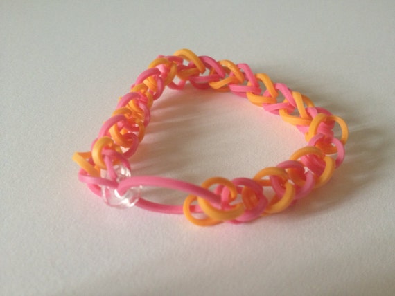 Items similar to Sunset - Single Rainbow Loom Bracelet on Etsy