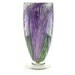 Hand Blown Art Glass Vase - Hyacinth Purple and Lavender - Green - Feather Pattern