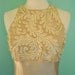 30s Style Full Length Dress in Taupe with Filigree Applique Detailing Very Old Hollywood Glamour