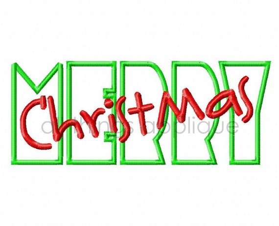 Items similar to Mod Merry Christmas Applique - Christmas Applique ...