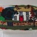 Hand Knitted large ready filled pillow / cushion English country farmhouse scene 24 x 15 inches