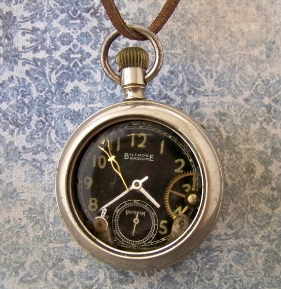 Items similar to Beautiful 1800's Pocket Watch Pendent made with 100 ...