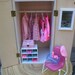 Barbie Doll House PINK WARDROBE VIGNETTE Room Furniture & Accessories Bedroom Closet Clothes