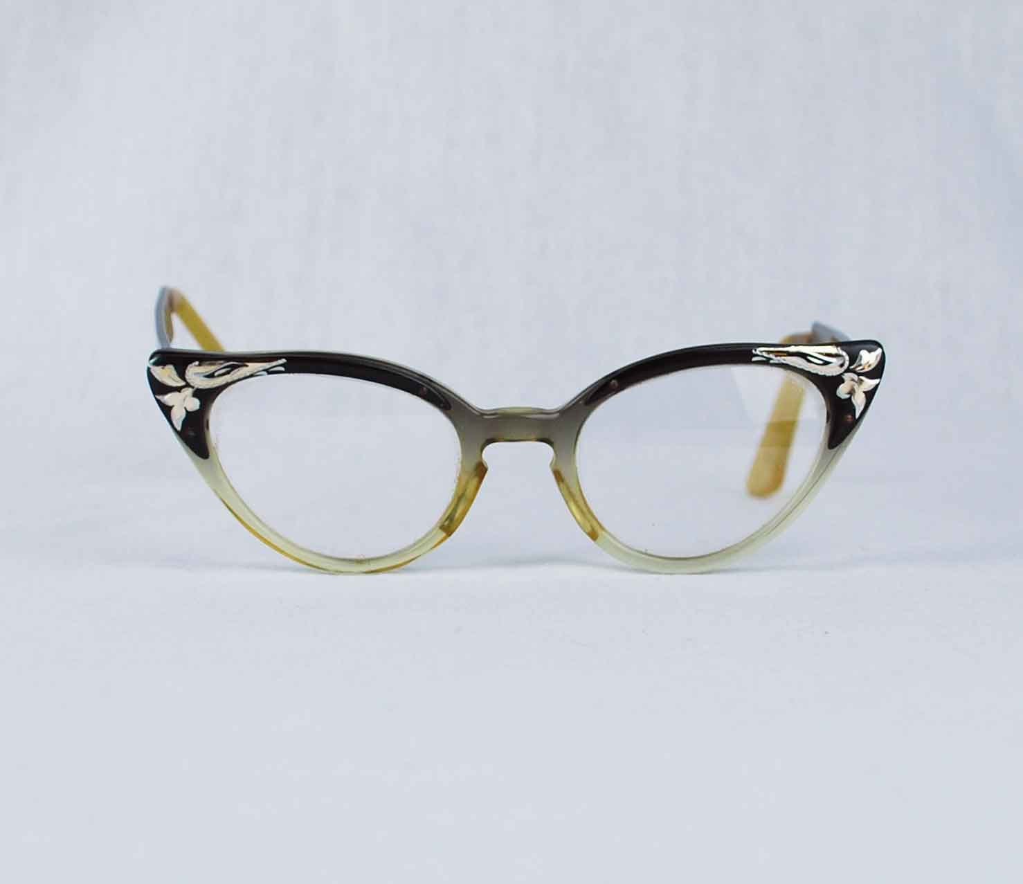 Vintage Cat Eye Horn Rim Glasses 1950s Women S Eyewear