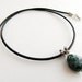 Tibetan Turquoise BLACK LEATHER Necklace Stone Pendant 16 inch