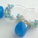 Clustered and Cubed, Blue Chalcedony Cubes and Peridot, Amethyst Labradorite Clustered Hoop Earrings
