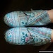 Retro Ankle Bootie Vegan Shoe In Ice Blue Hmong Embroidery