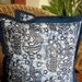 Indigo Blue and White Balinese Barong Batik Pillow/Cushion Cover