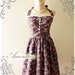 Once Upon A Time Vintage Inspired Party Dress Halter Neck Gorgeous Bella Purple Rose Paradise w/ Little While Lace Dress -Size M-