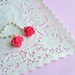 Warm Bright Vibrant Pink Rose and White Pearl Sweater Clip Sweater Guard