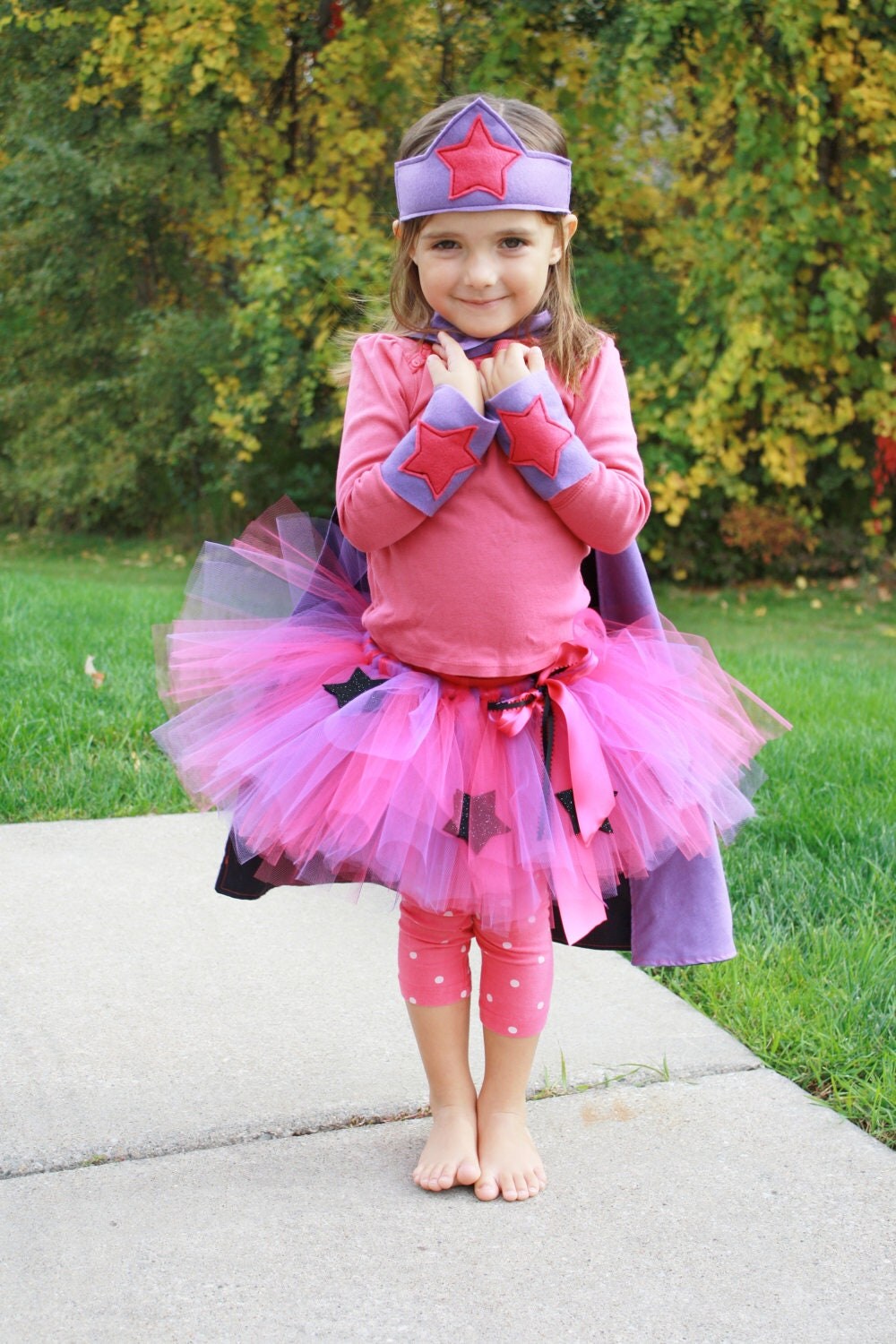 Super Girl Tutu Cape Crown and Power bands for Infant