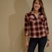 1990s XS vintage plaid lined crop jacket