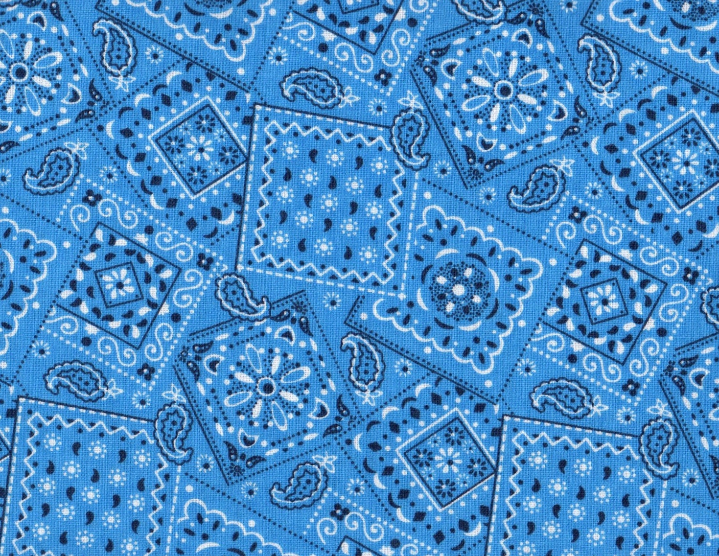 Light Blue Bandana Fabric Blue Fabric by thebusybeequilting