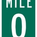 Mile Marker 0 Key West A1A Highway Sign 12 x