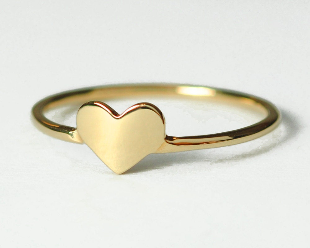 Reserved Solid 14K Gold Heart Ring