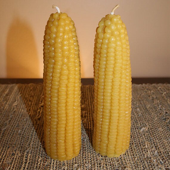 Beeswax Set of Two Corn Candles