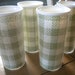 Great Retro/ Vintage Set of 4 Raffiaware Burlap Plastic Tumblers/ Glasses