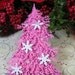 Decorated Pink and White Christmas Tree Embellishment -Christmas Tag, Embellishment, Scrapbook, Cards, Shabby Chic
