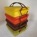 Vintage Retro Four Tupperware Harvest Sandwich Boxes 1362 With Carrying Handle 1365 Circa 1970's