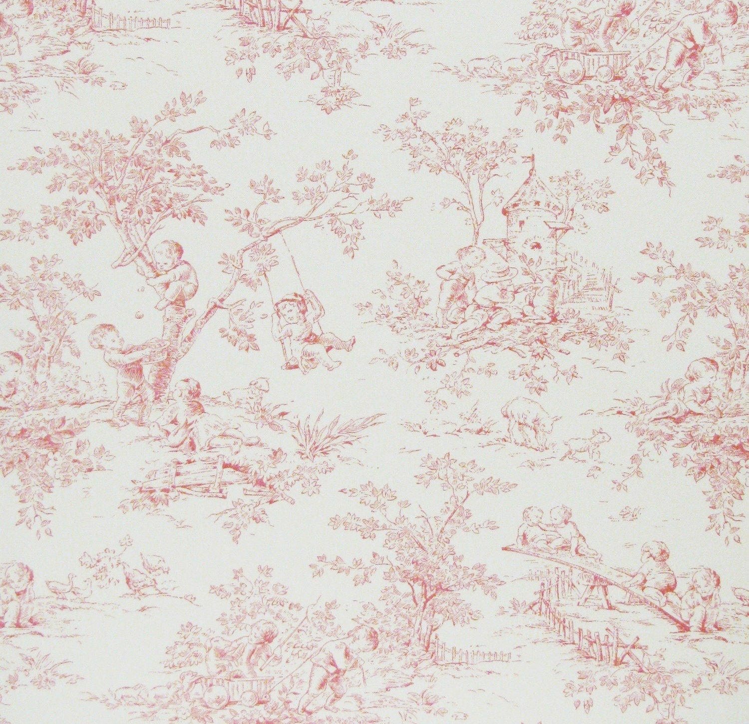 Central Park Pink Toile fabric from P Kaufmann by the yard