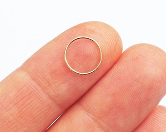 14K Rose Gold Nose Hoop, 24 Gauge Nose Hoop, Solid Gold Nose Ring, 14K Pink Gold Nose Hoop, Thin Cartilage Hoop Earring, Helix Piercing Hoop