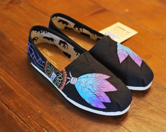 Dandelion Navy Canvas TOMS by BStreetShoes on Etsy