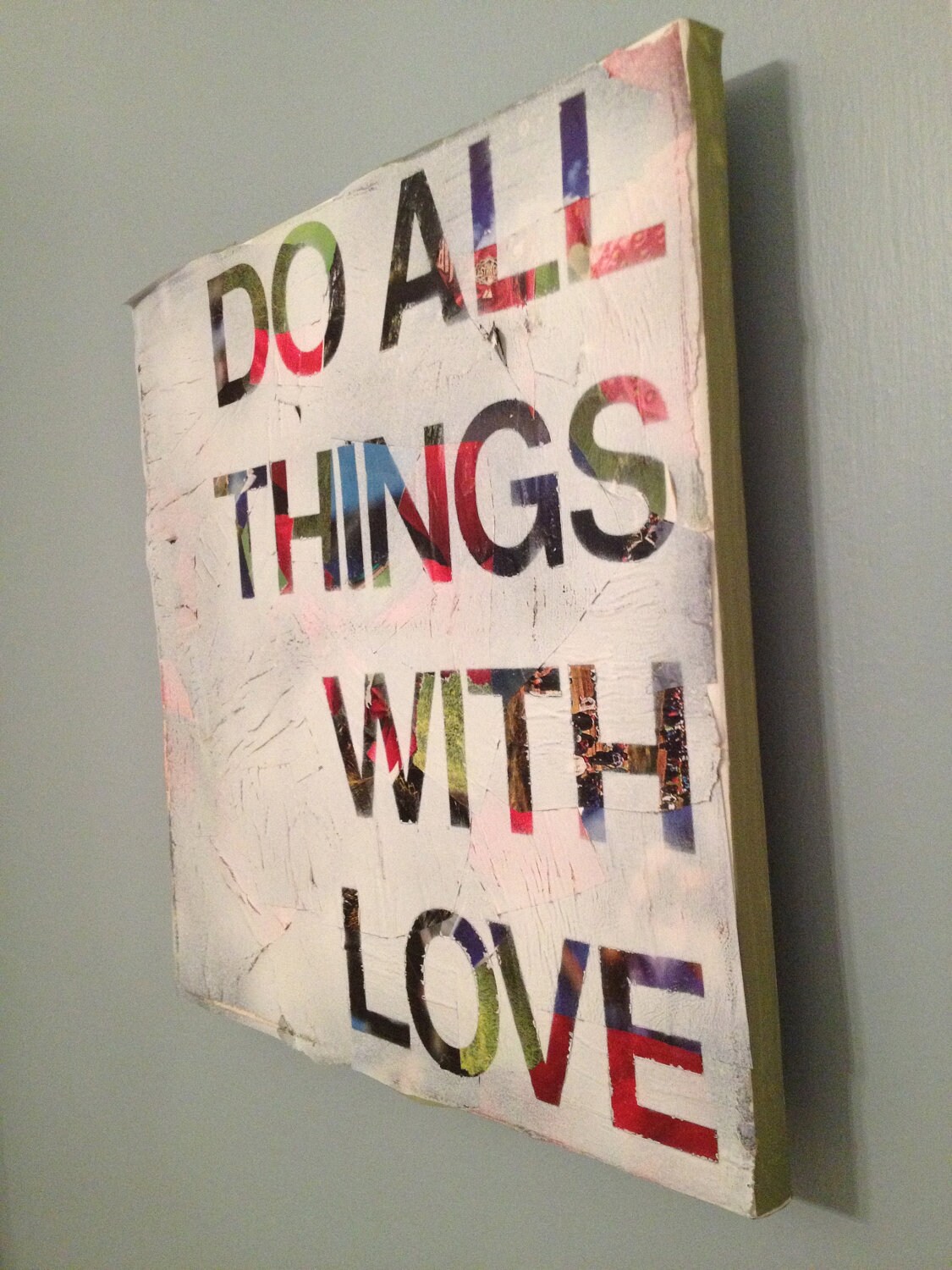 Decoupage art Do All Things WIth Love by dimpleface on Etsy