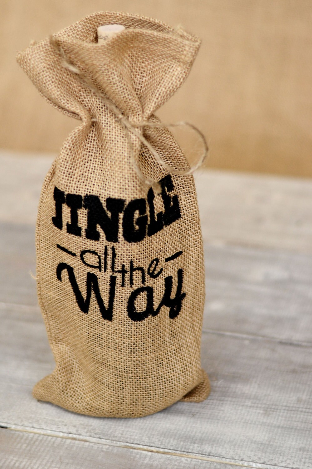 Burlap Gift Bag / Wine Gift Bag / Burlap Gift Bag by TumbleWeedCH