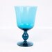RESERVED FOR IDO Vintage Peacock Blue Morgantown Glass Goblet Candy Bowl Mid Century Decor Vase
