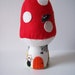 Toadstool cottage, Witch's Cottage, Halloween, felt, embroidered, pincushion, toy, collectable, mushroom house, fairy house