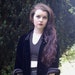 80s 90s Grunge Goth Black Velvet Oversized Kimono Shirt Blouse L