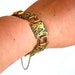 Vintage Damascene Bracelet Square Links Birds