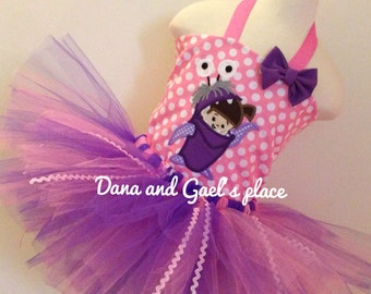 Adorable Monster inc Boo tutu and top