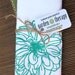 Set of 2 White & Teal Screen-Printed Flower Napkins