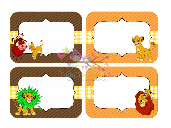 items similar to printable lion king food labels candy buffet