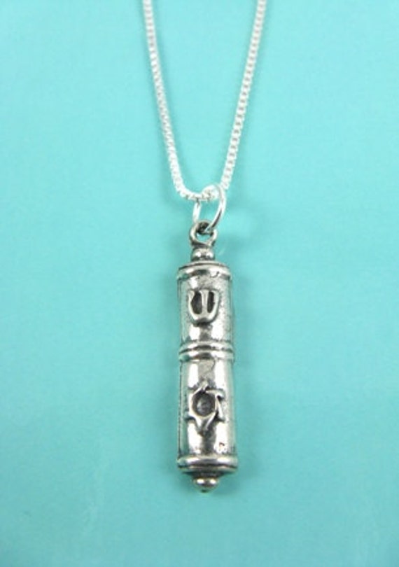 Sterling Silver Jewish Mezuzah Necklace