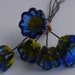 Bell Flower Lampwork Headpins. FREE SHIPPING .by Lori Davidson . Very Glassy Gifts