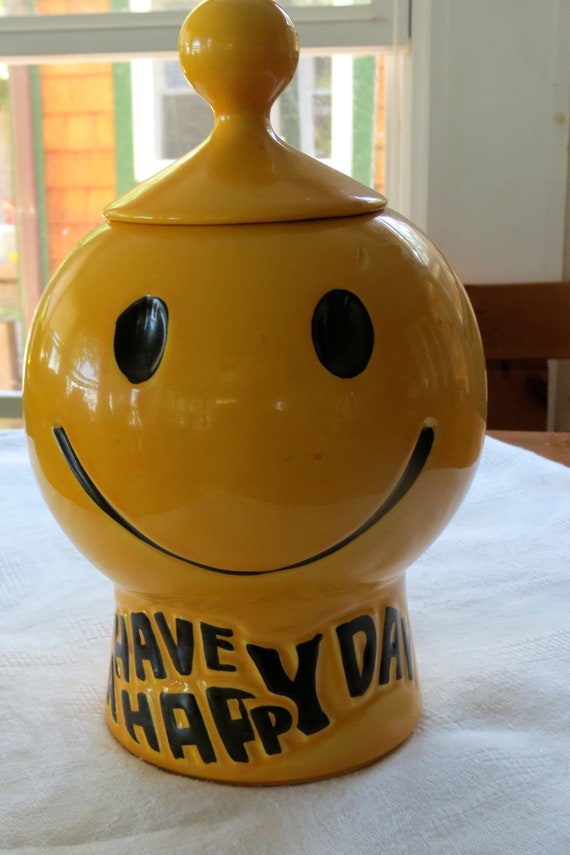 Vintage McCoy Smiley Face Cookie Jar Have A Happy Day