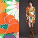 Amazing Vintage 60s Neon mini floral Print Dress//Tent trapeze//XS S M// Pockets// Long sleeve//go go twiggy//mod//scooter