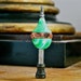 Czech Glass Finial 1920s, Green Slag, Lavender, Crystal 4.25 Inches Tall, Marked, Perfectly Imperfect