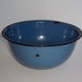 Vintage Blue Enamelware Bowl Chippy Rusty Shabby Chic