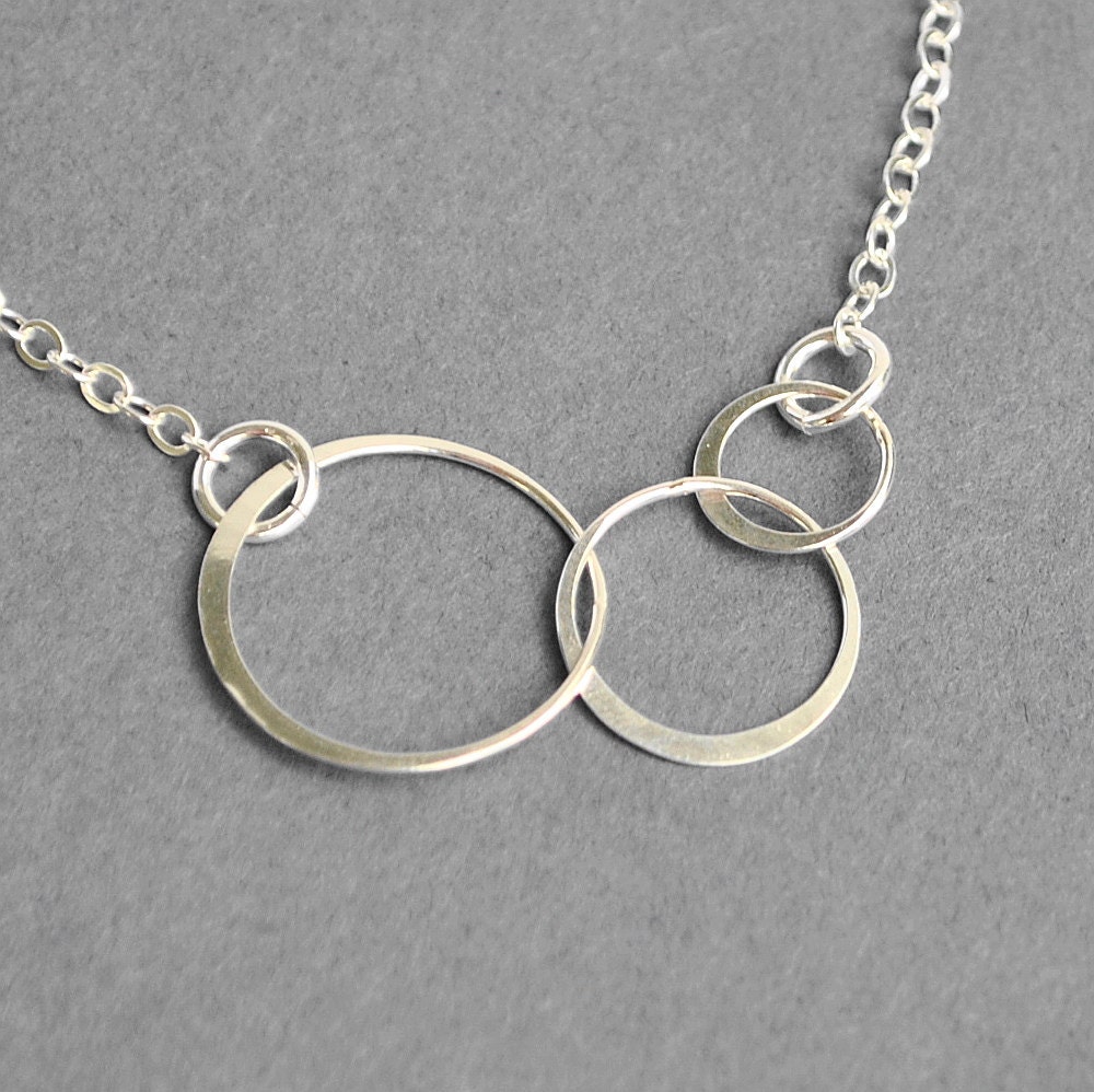 Circle Necklace Past Present Future Necklace Sterling