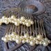 Glass Pearl Bridal Hair Comb, Gold, Set of 2 - "Isabella"