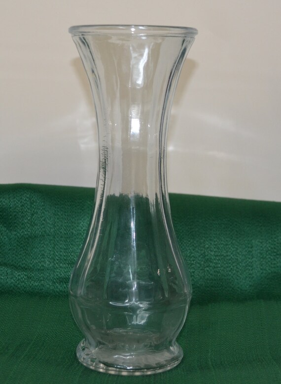 Items similar to Vintage Clear Glass Vase on Etsy