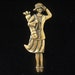 Vintage Brooch of Lady Golfer in Skirted Outfit with Hat Carrying Her Clubs by FORT